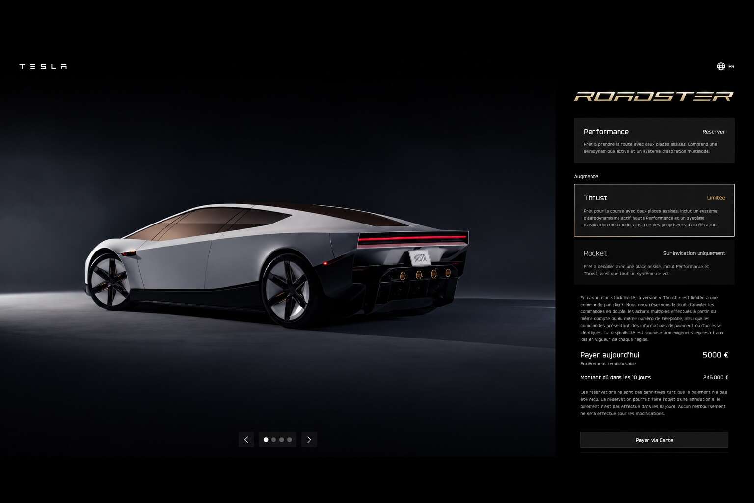 Tesla Roadster Configurator